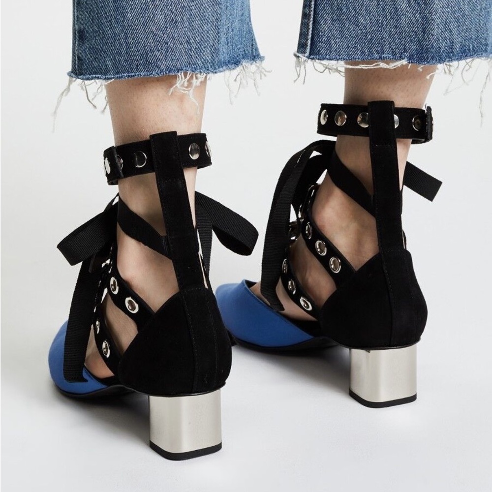 Blue Satin Self Pory - Picture 9 of 9